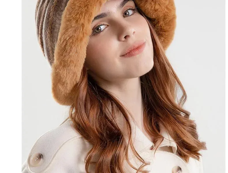 Women’s Patterned Fur Bucket Hats
