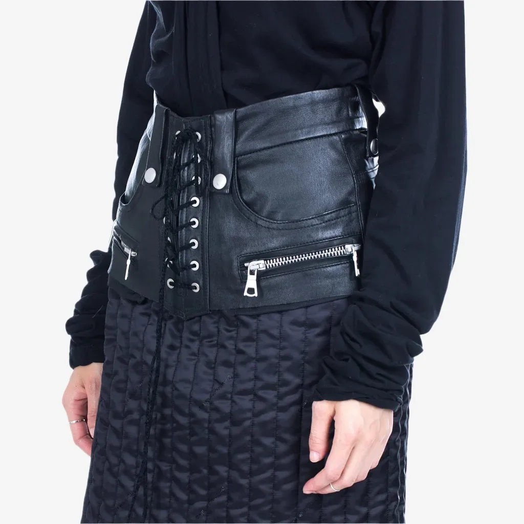 Womens Plonge Corset Lace Up Belt