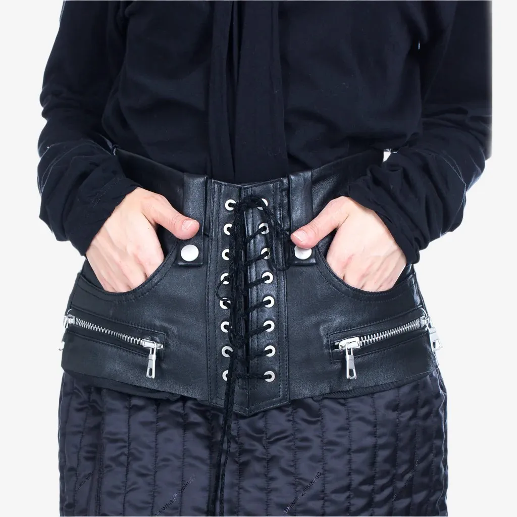 Womens Plonge Corset Lace Up Belt