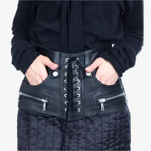 Womens Plonge Corset Lace Up Belt