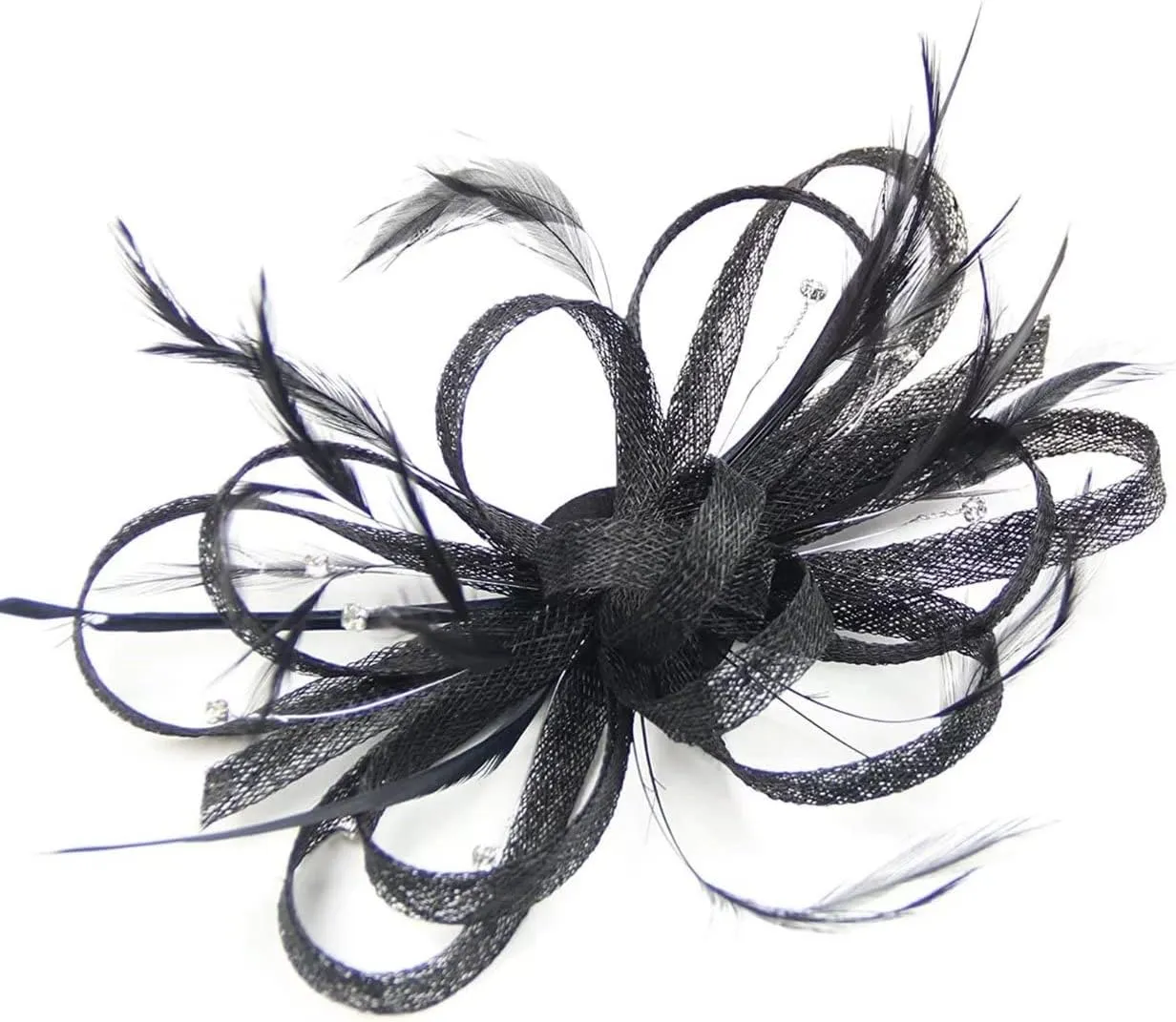 Women's Sinamay Feather Fascinator Flower Kentucky Derby Party Headdress Hat