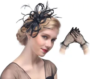 Women's Sinamay Feather Fascinator Flower Kentucky Derby Party Headdress Hat