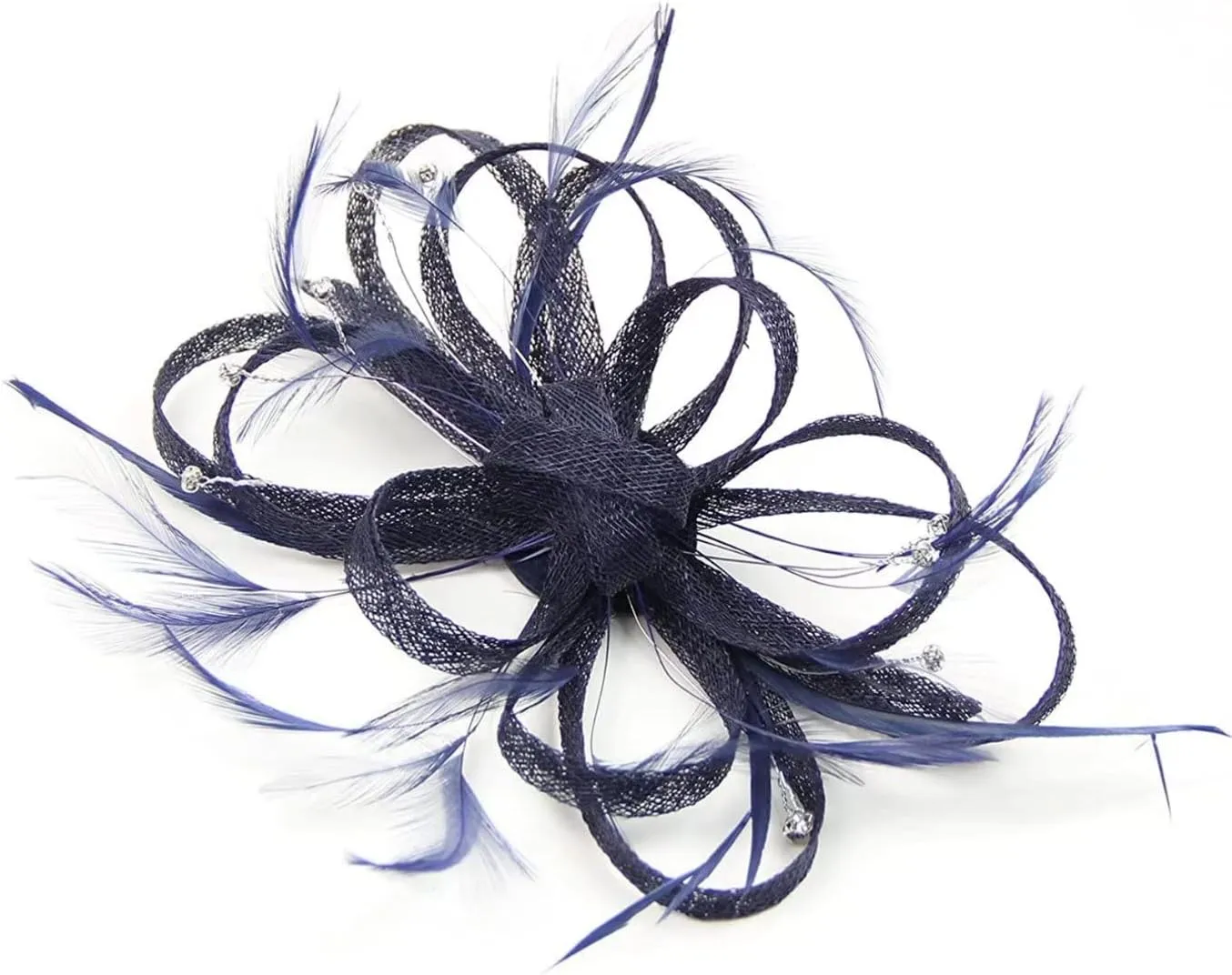 Women's Sinamay Feather Fascinator Flower Kentucky Derby Party Headdress Hat