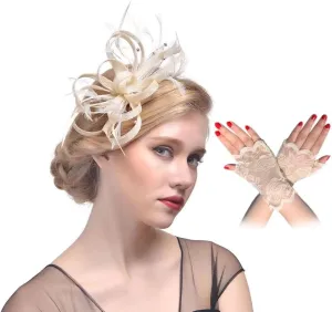 Women's Sinamay Feather Fascinator Flower Kentucky Derby Party Headdress Hat