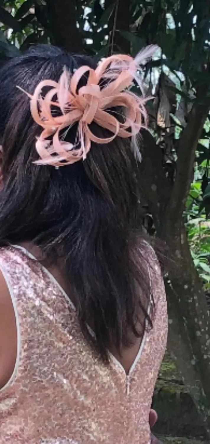 Women's Sinamay Feather Fascinator Flower Kentucky Derby Party Headdress Hat