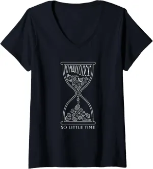 Womens So Many Clocks I Watches Horologist Wristwatch Luxury Watch V-Neck T-Shirt