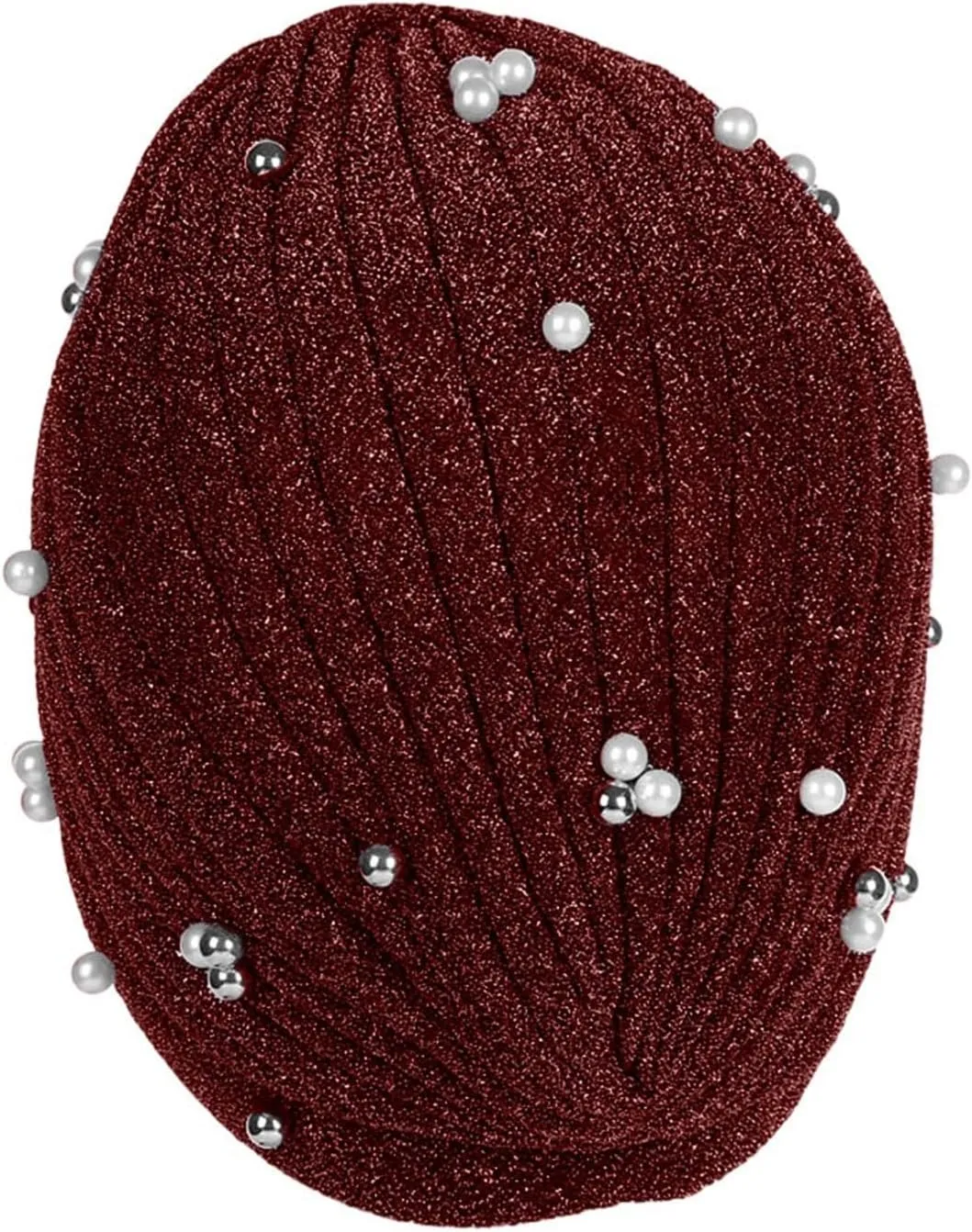 Women's Solid Color Headband Cover with Studded Beaded Hat Scarf Hat Gloves for Girls
