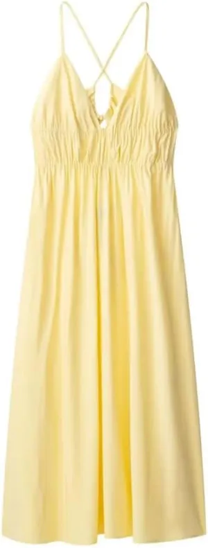 WomenS Summer Elegant Halter Midi Dress Low-Cut Backless Design with Adjustable Tie-Up Ruched Corset Bodice