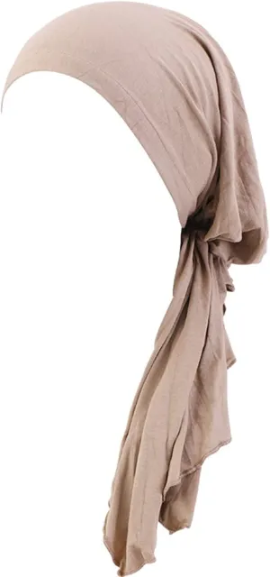 Womens Summer Mudale Cotton Elastic Headscarf Plait Ethnic Head Cap Pure Color Headband Wraps for Women