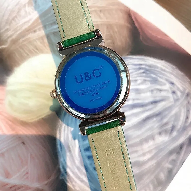 Women's Watch Petal Pattern Chassis leather strap elegant watch