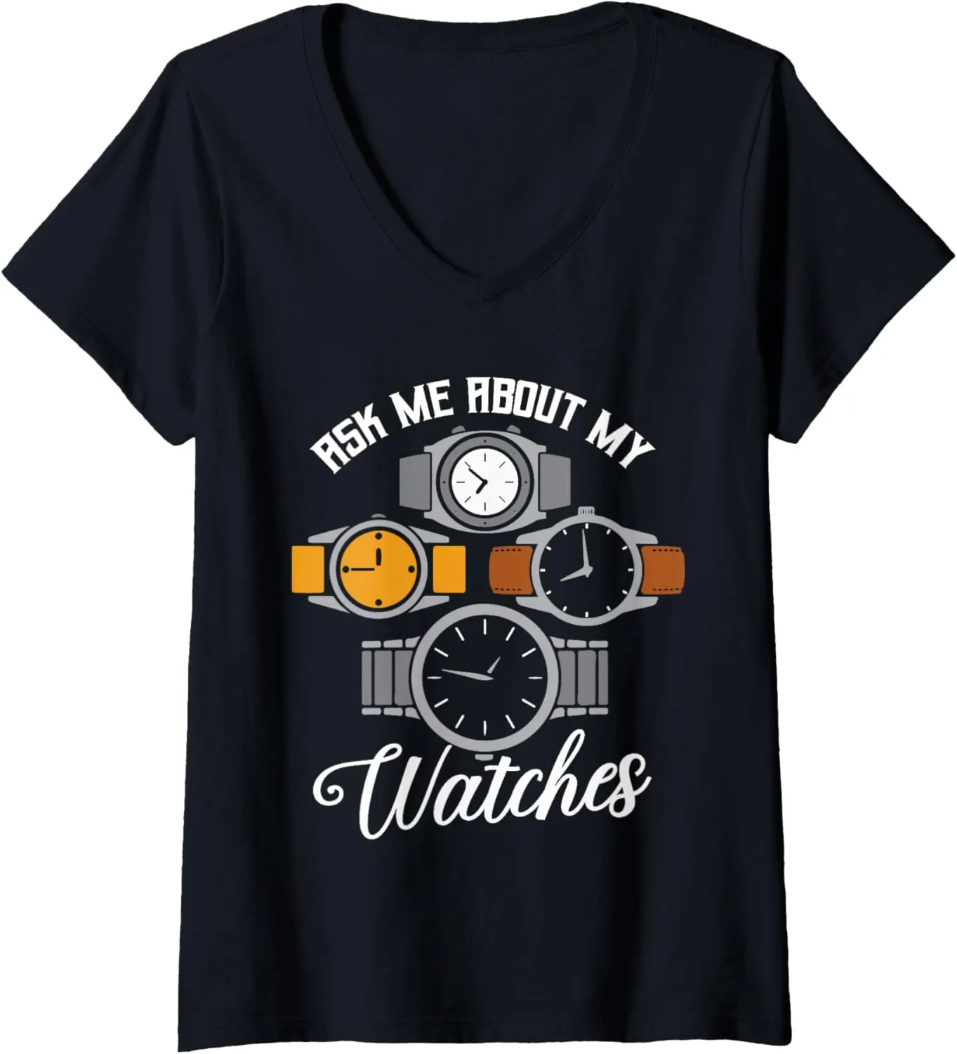 Womens Watch Wearer Horology Horologist Watchman Watch Collector V-Neck T-Shirt