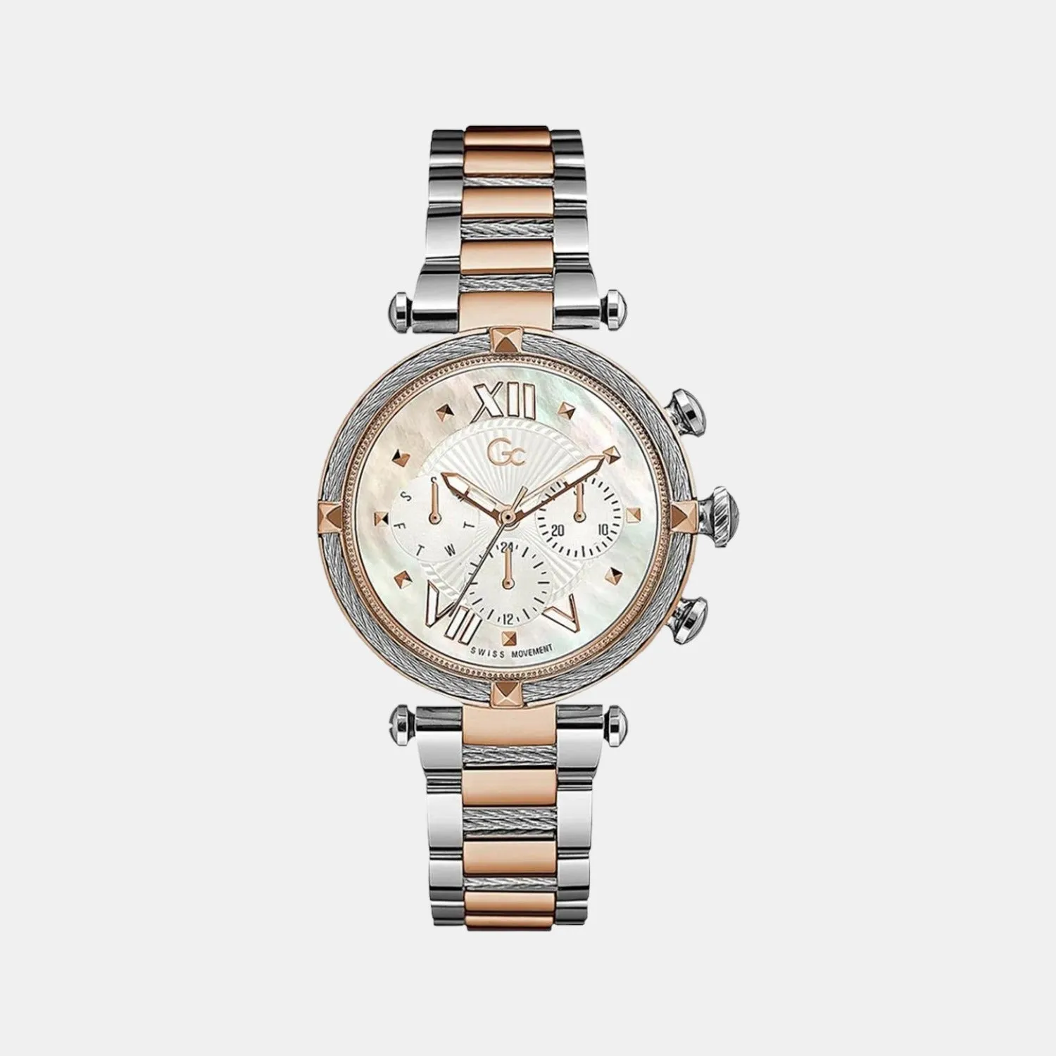 Women's White Stainless Steel Chronograph Watch Y16002L1MF