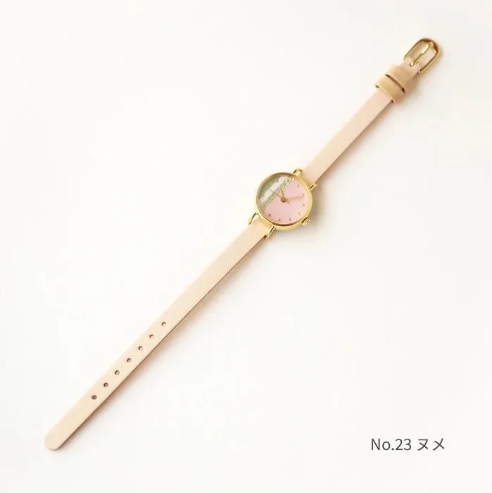 Women's Wristwatch - Fringed Pink Color, Japanese handmade wrist watch