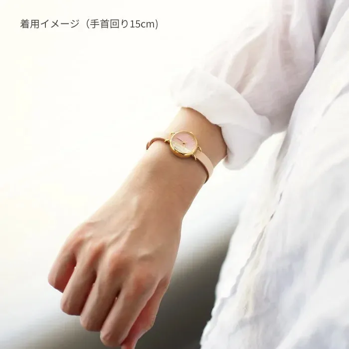 Women's Wristwatch - Fringed Pink Color, Japanese handmade wrist watch