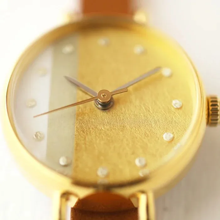 Women's Wristwatch - Sallow Color, Japanese handmade wrist watch