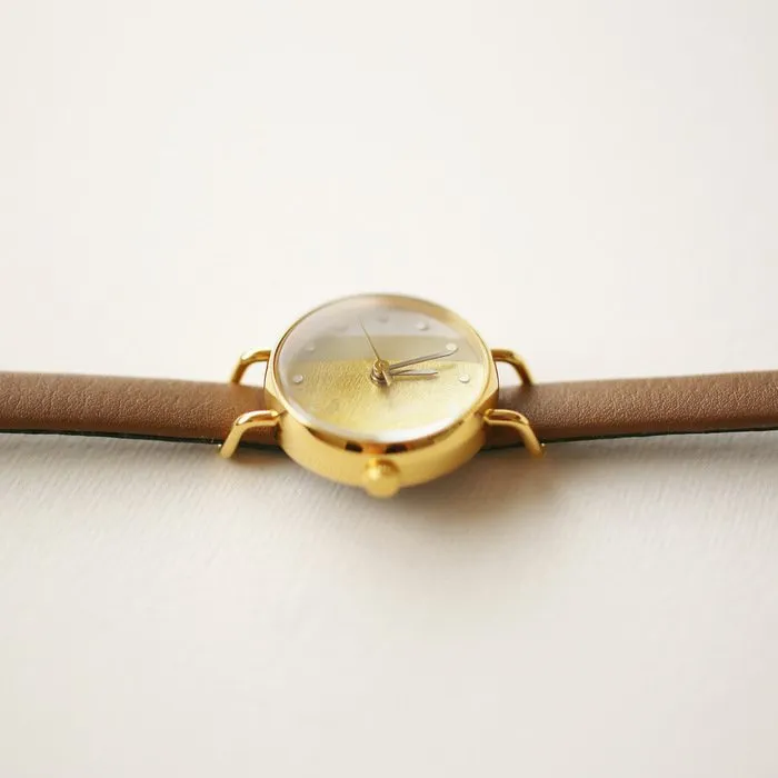 Women's Wristwatch - Sallow Color, Japanese handmade wrist watch