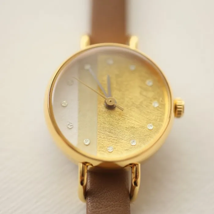 Women's Wristwatch - Sallow Color, Japanese handmade wrist watch