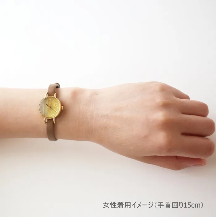 Women's Wristwatch - Sallow Color, Japanese handmade wrist watch