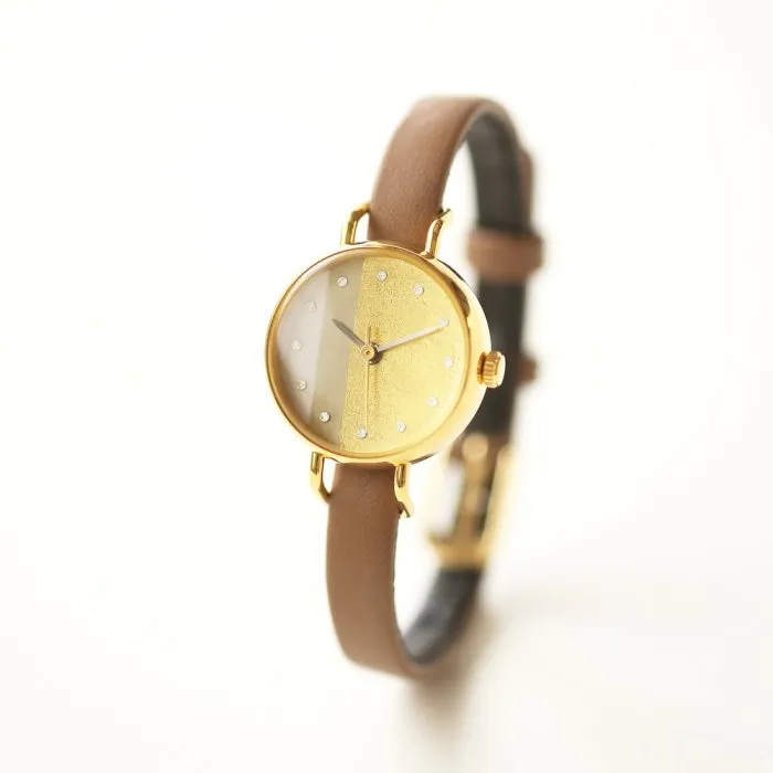 Women's Wristwatch - Sallow Color, Japanese handmade wrist watch