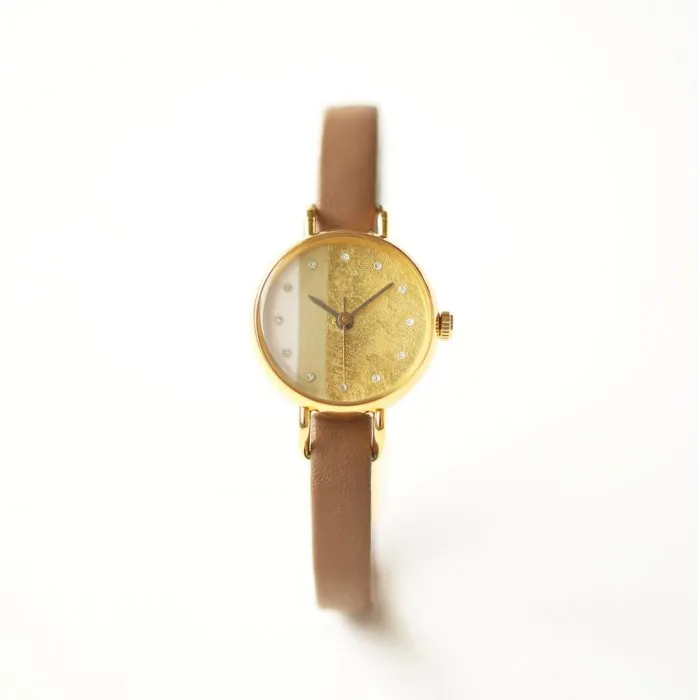 Women's Wristwatch - Sallow Color, Japanese handmade wrist watch