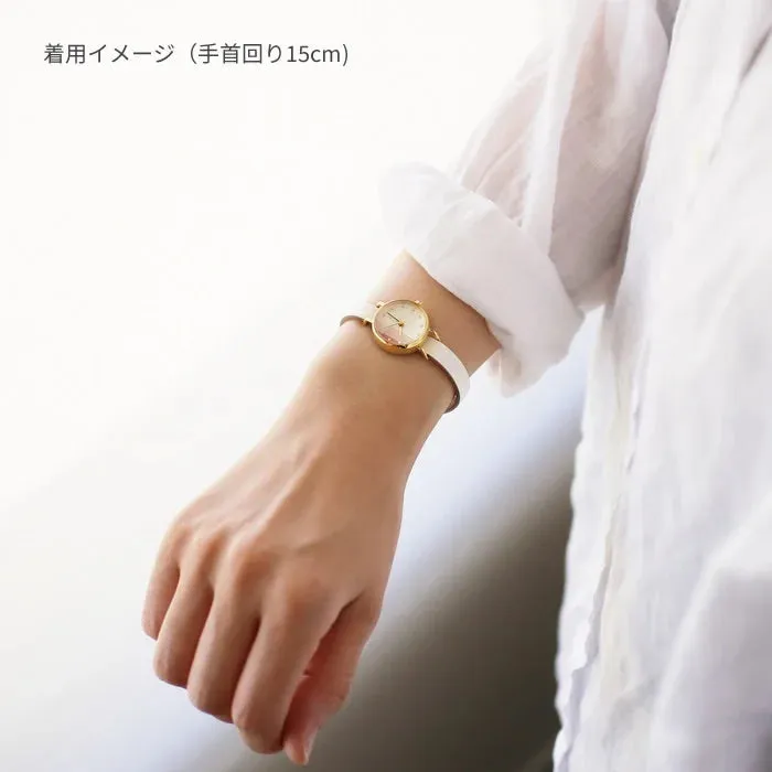 Women's Wristwatch - White and Pink Color, Japanese handmade wrist watch