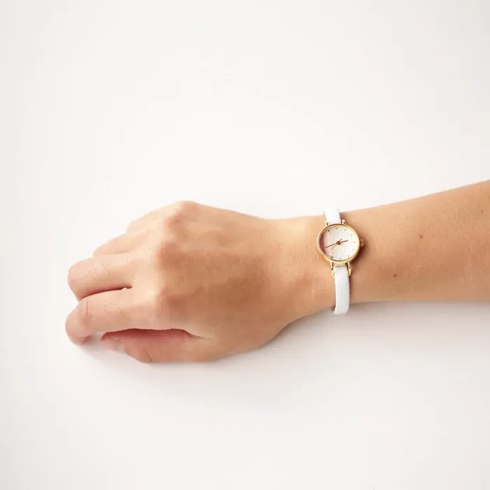 Women's Wristwatch - White and Pink Color, Japanese handmade wrist watch