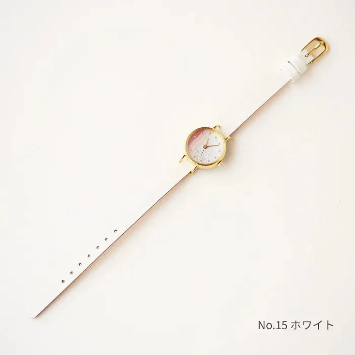 Women's Wristwatch - White and Pink Color, Japanese handmade wrist watch