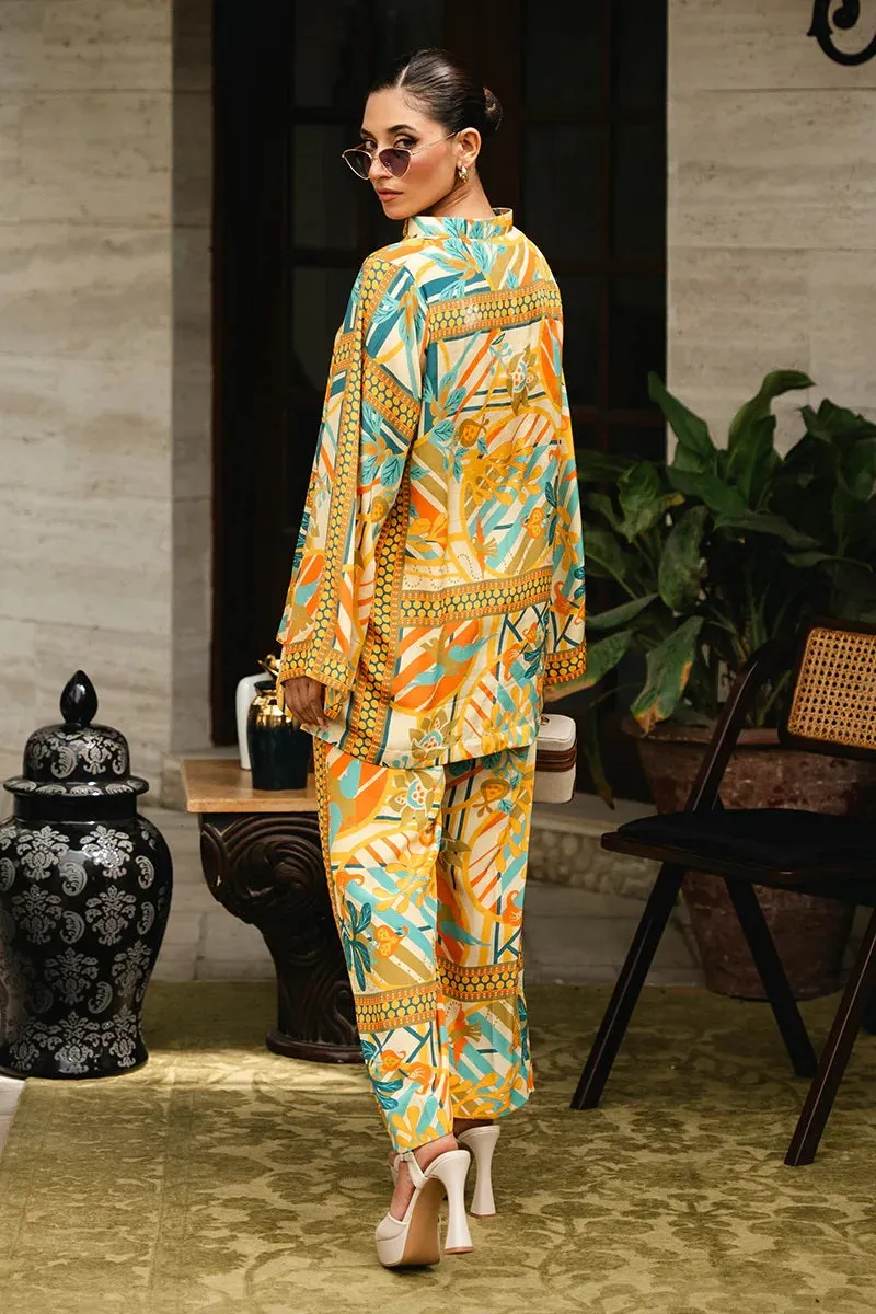 Women's Yellow Korean BSY Top & Pant