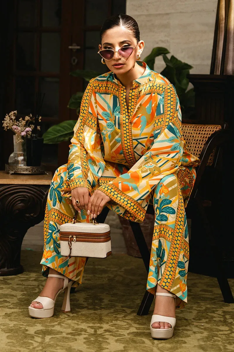 Women's Yellow Korean BSY Top & Pant