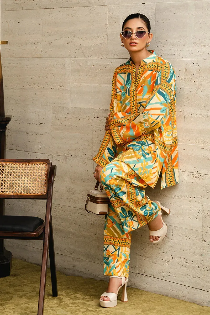 Women's Yellow Korean BSY Top & Pant