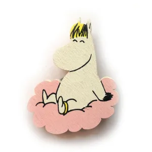 Wooden Brooch Snorkmaiden On A Pink Cloud