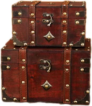 Wooden Treasure Chest with Lock, Vintage Handmade Storage Box Antique Style Jewelry Organizer for Wardrobe Jewelry Box Trinket Box Decorative Box-Small Large