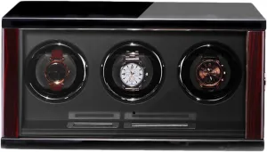 Wooden Watch Winder for Automatic Watches with Remote Control LCD Touch Screen Display Built-in LED Light Adjustable Watch Pillows Watch Winder Display Watch Case Watch Storage