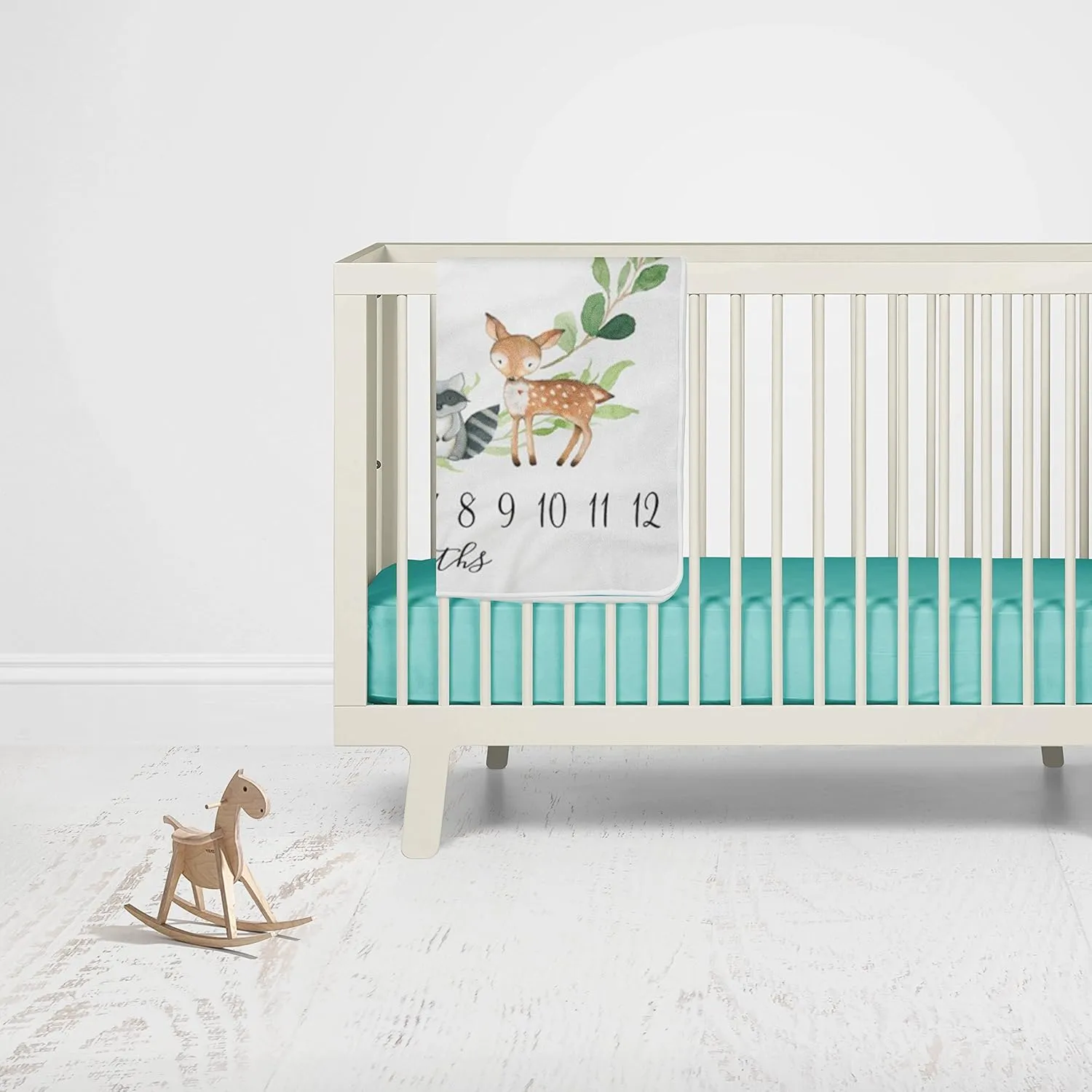 Woodland Milestone Blanket Monthly Growth Tracker Soft Fleece Fox Blanket Newborn Gift Blanket Watch Me Grow Baby Boy Girl