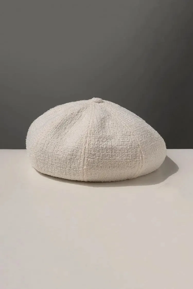 Wool Blend Vintage Tweed Beret Hat