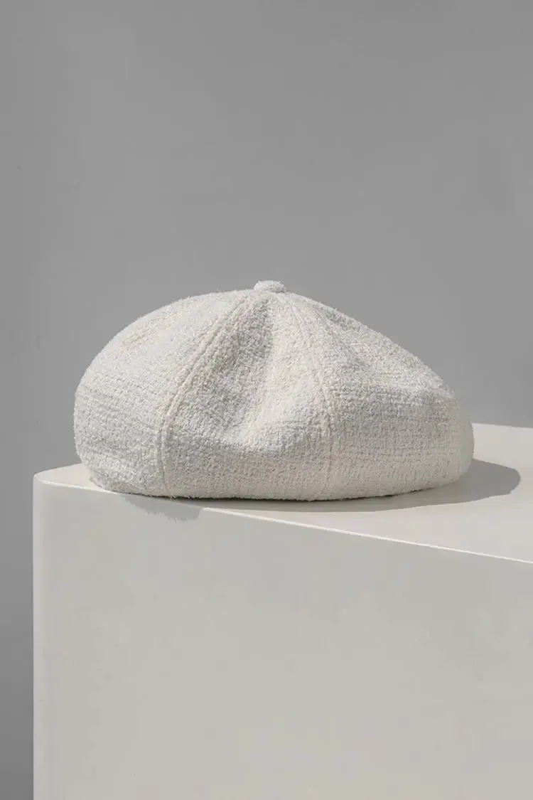 Wool Blend Vintage Tweed Beret Hat