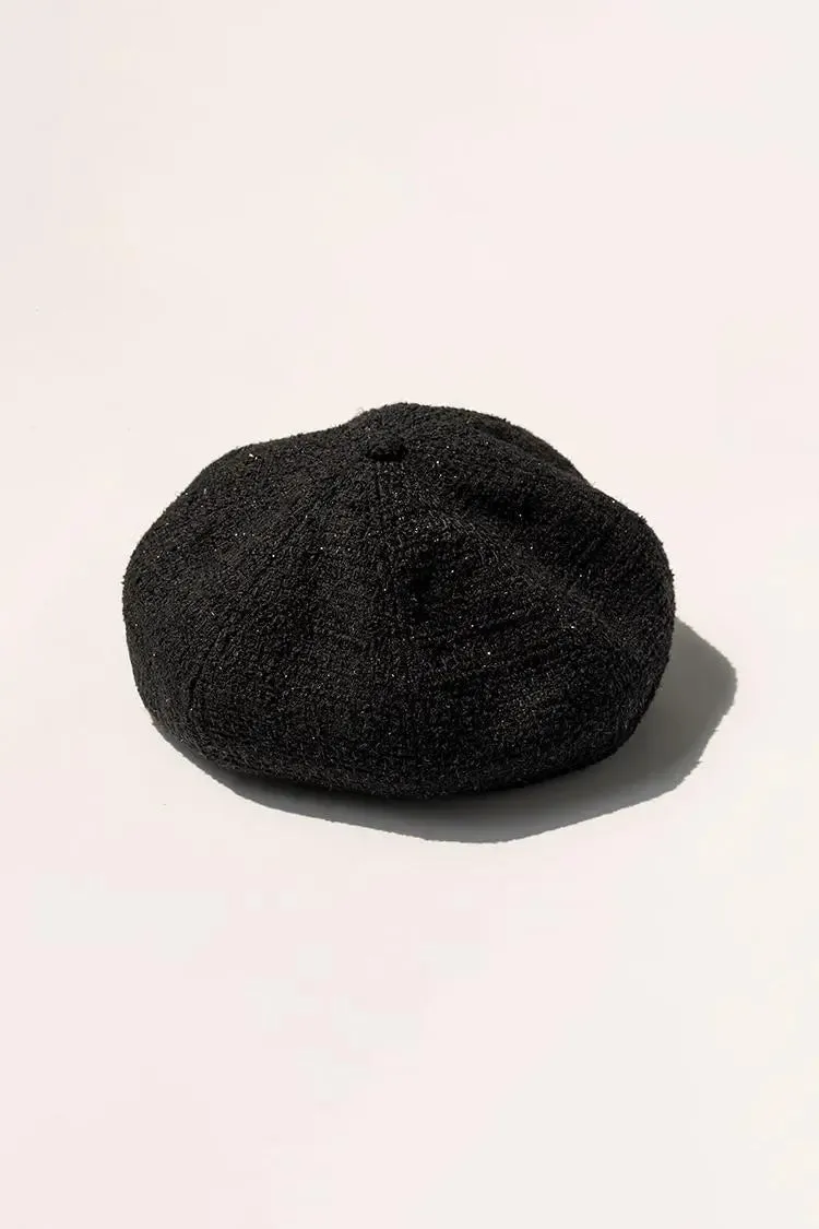 Wool Blend Vintage Tweed Beret Hat