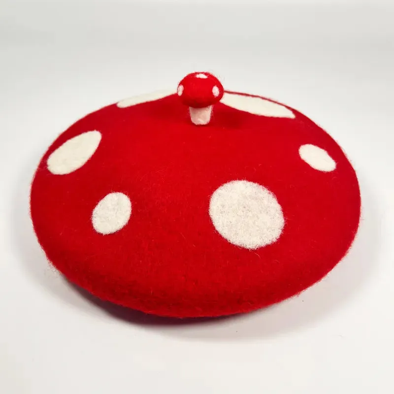 Wool Mushroom Beret