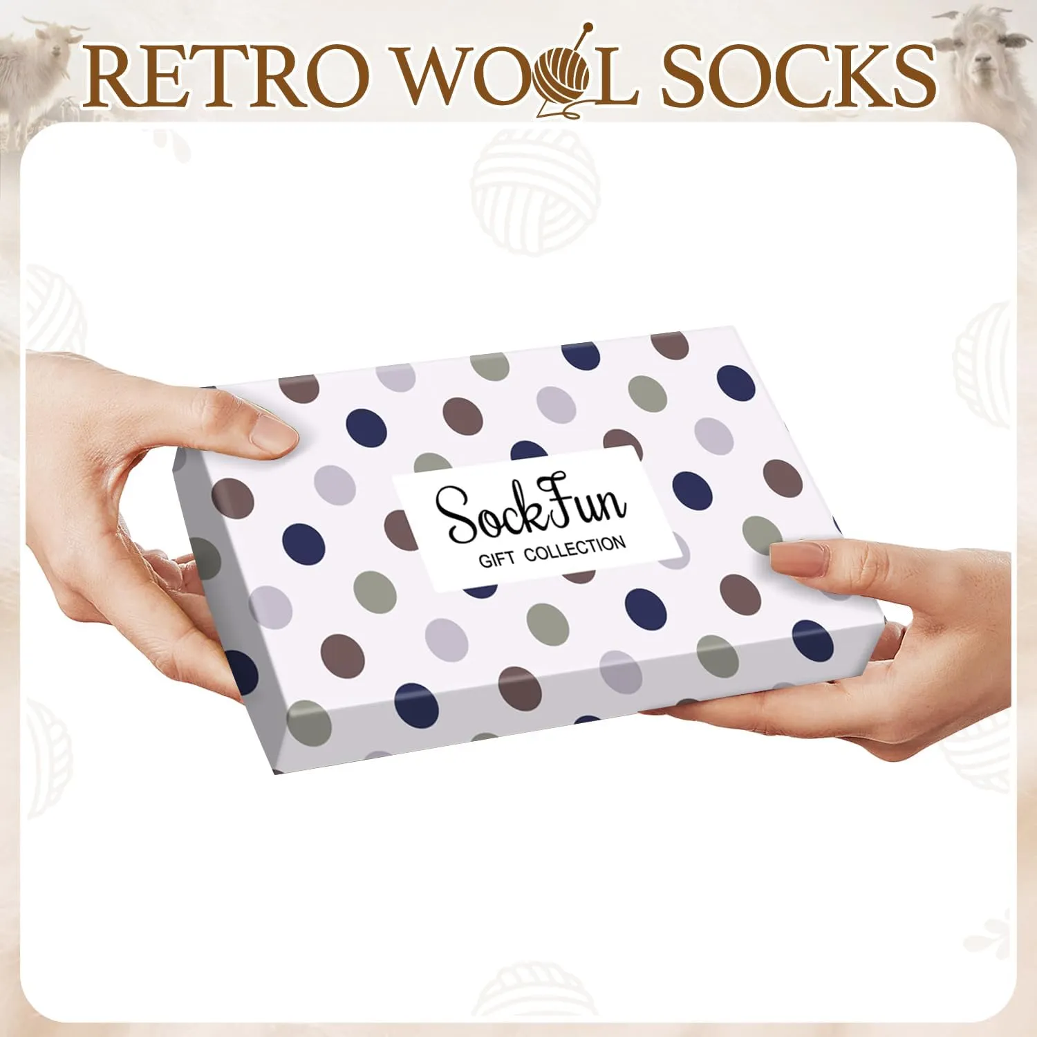 Wool Socks for Women and Men - Retro Vintage Striped, Warm Winter Woolen, Stocking Stuffers