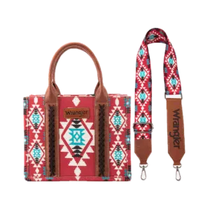 Wrangler Ladies Southwestern Small Burgundy Crossbody Tote Bag WG2203-8120SBDY
