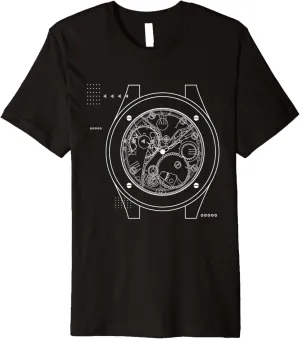 Wristwatch Horologist Wristwatch Skeletonized Watch Luxury Premium T-Shirt