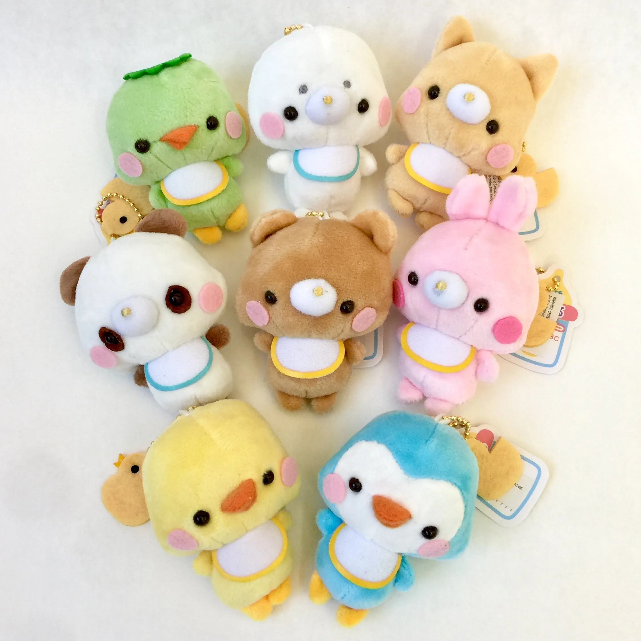 X 63023 Baby Animal with Bibs Plush Key Charms-DISCONTINUED