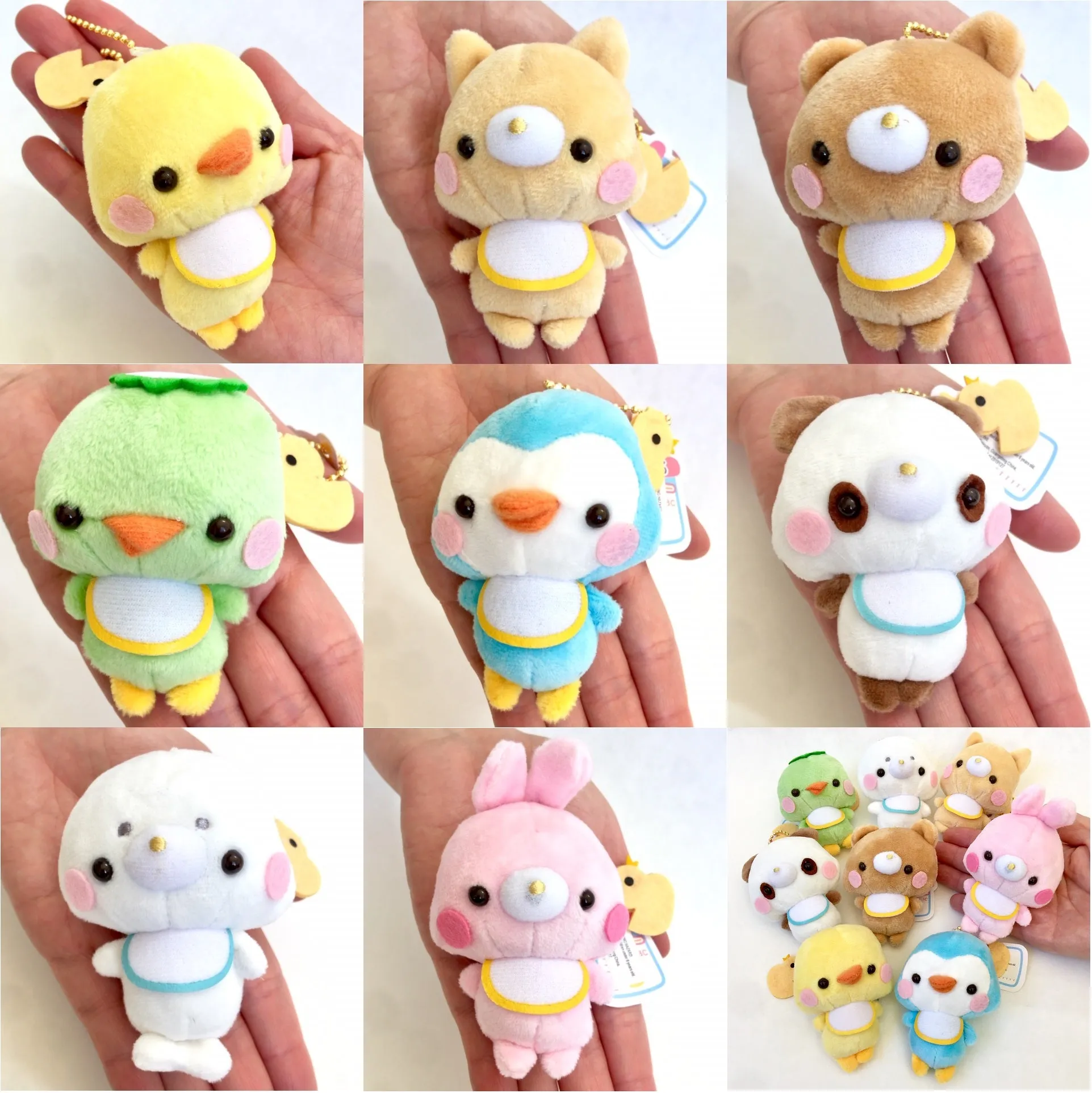 X 63023 Baby Animal with Bibs Plush Key Charms-DISCONTINUED