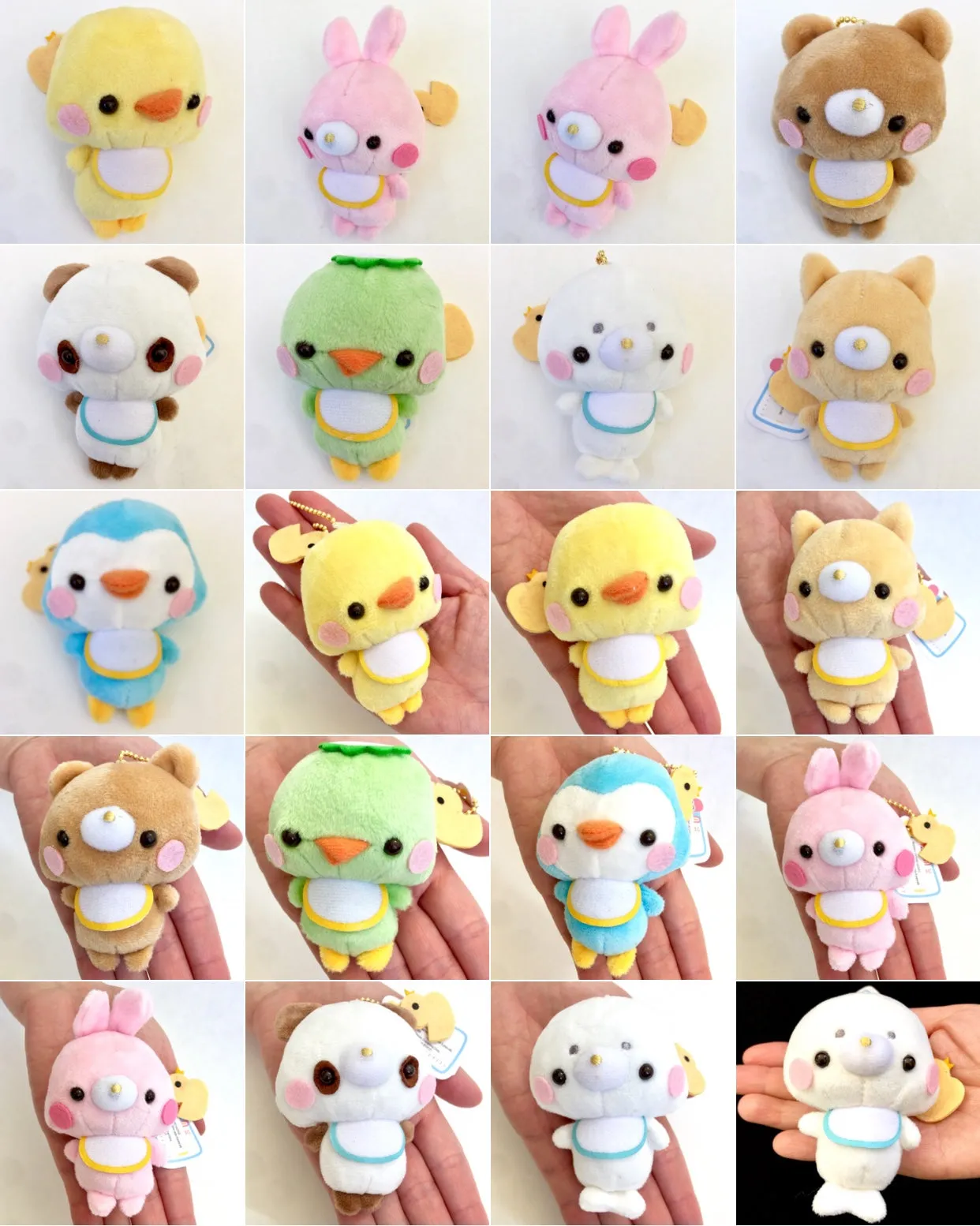 X 63023 Baby Animal with Bibs Plush Key Charms-DISCONTINUED