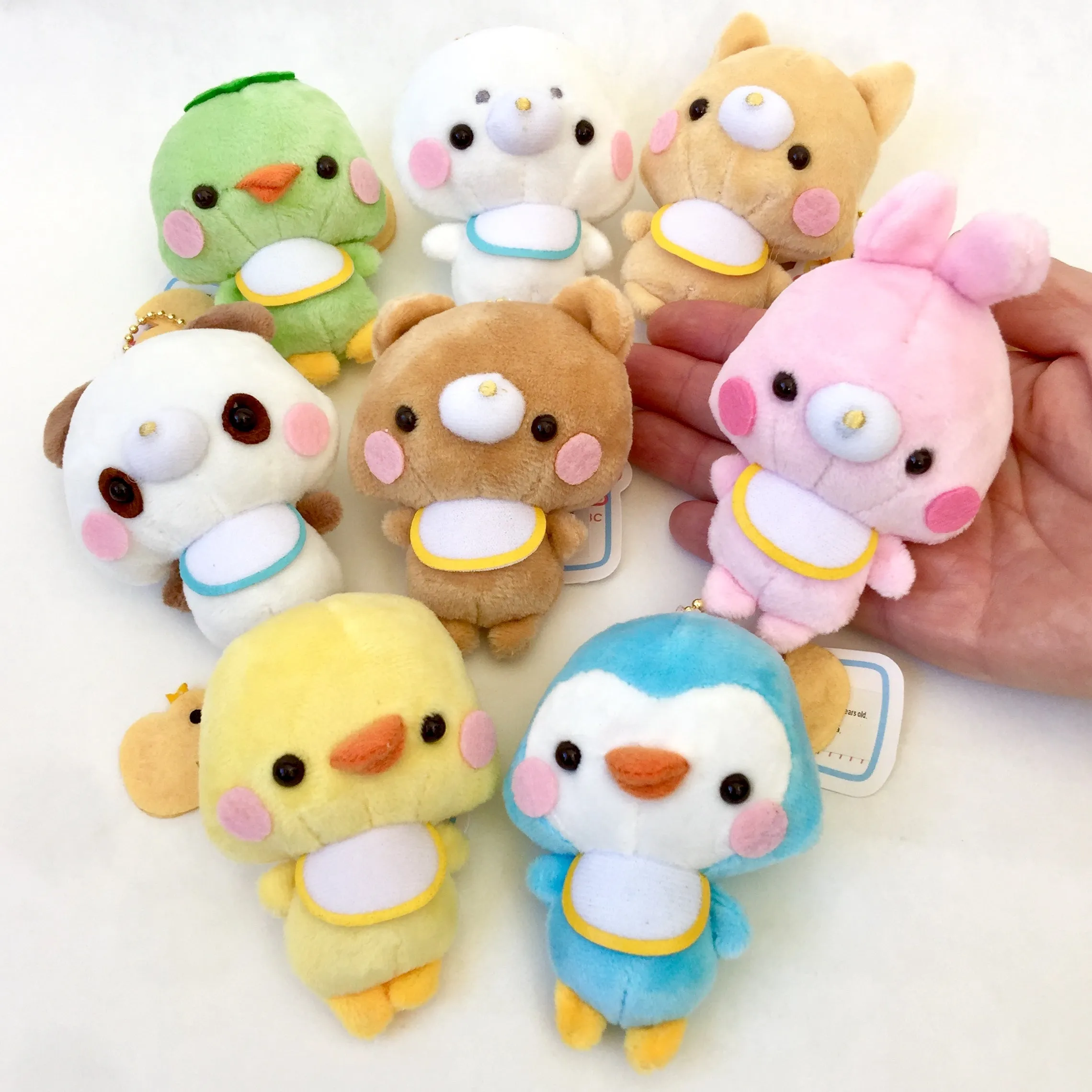 X 63023 Baby Animal with Bibs Plush Key Charms-DISCONTINUED