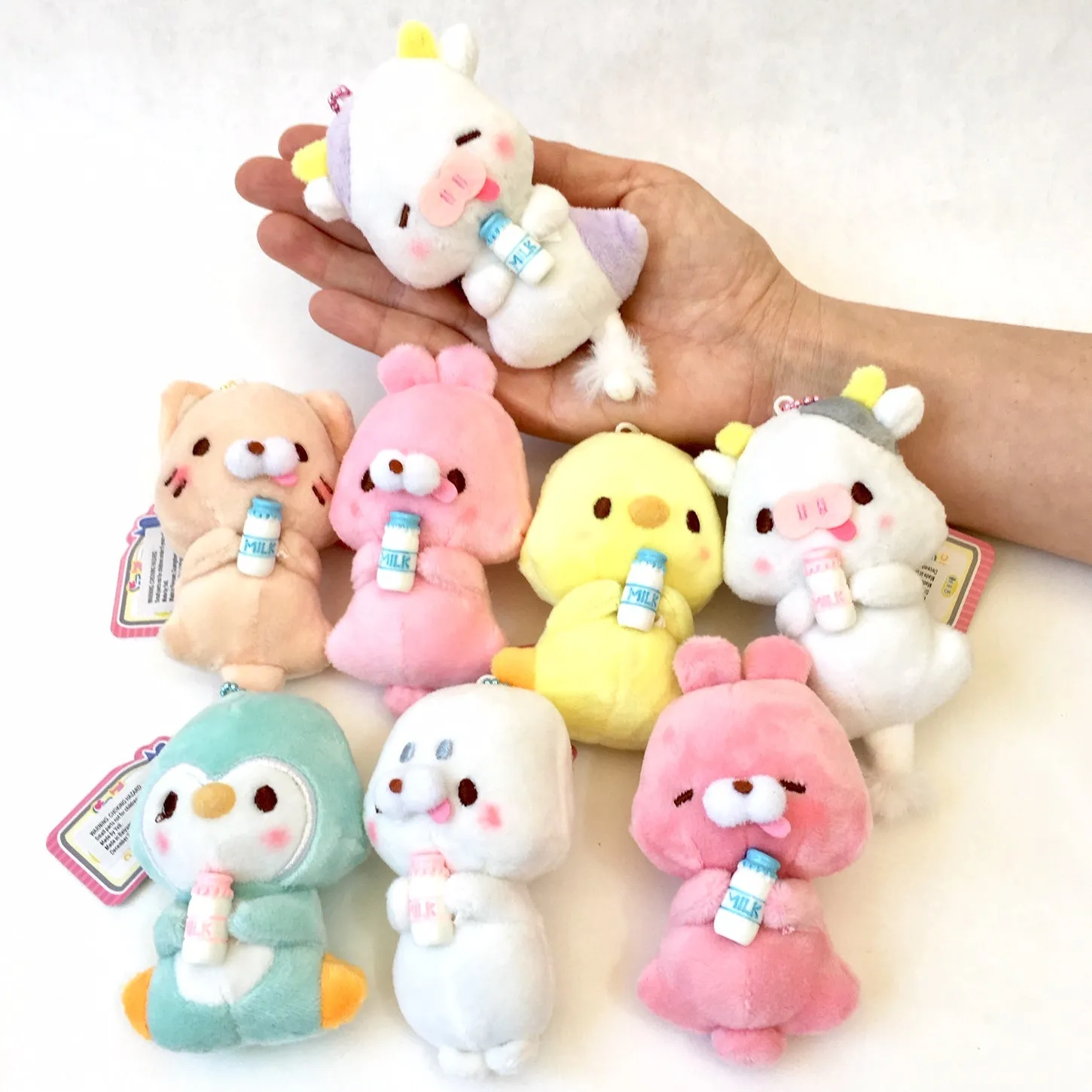 X 63024 MILK BABY ANIMALS PLUSH KEY CHARMS-DISCONTINUED