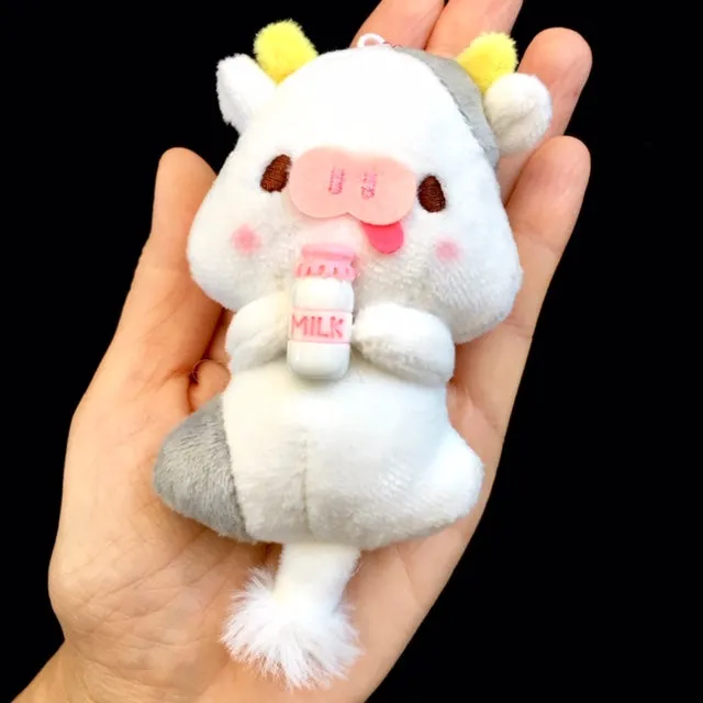 X 63024 MILK BABY ANIMALS PLUSH KEY CHARMS-DISCONTINUED