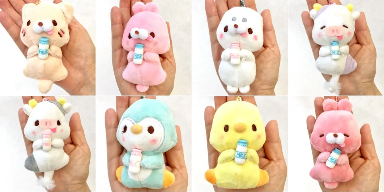 X 63024 MILK BABY ANIMALS PLUSH KEY CHARMS-DISCONTINUED