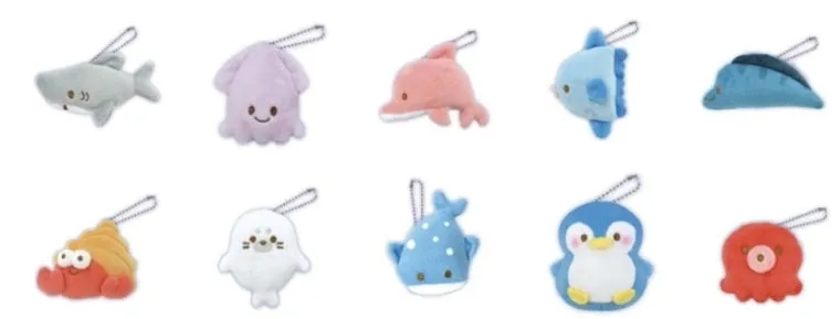 X 63230 Sea Life Mini Plush Charms-DISCONTINUED