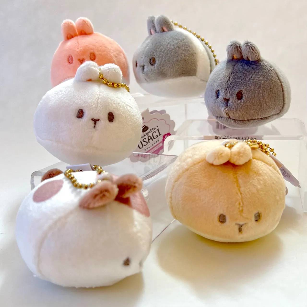 X 63418 ROUND RABBIT PLUSH CHARMS-DISCONTINUED